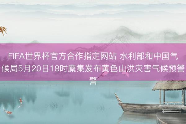 FIFA世界杯官方合作指定网站 水利部和中国气候局5月20日18时麇集发布黄色山洪灾害气候预警
