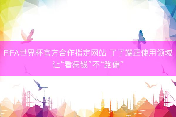 FIFA世界杯官方合作指定网站 了了端正使用领域让“看病钱”不“跑偏”